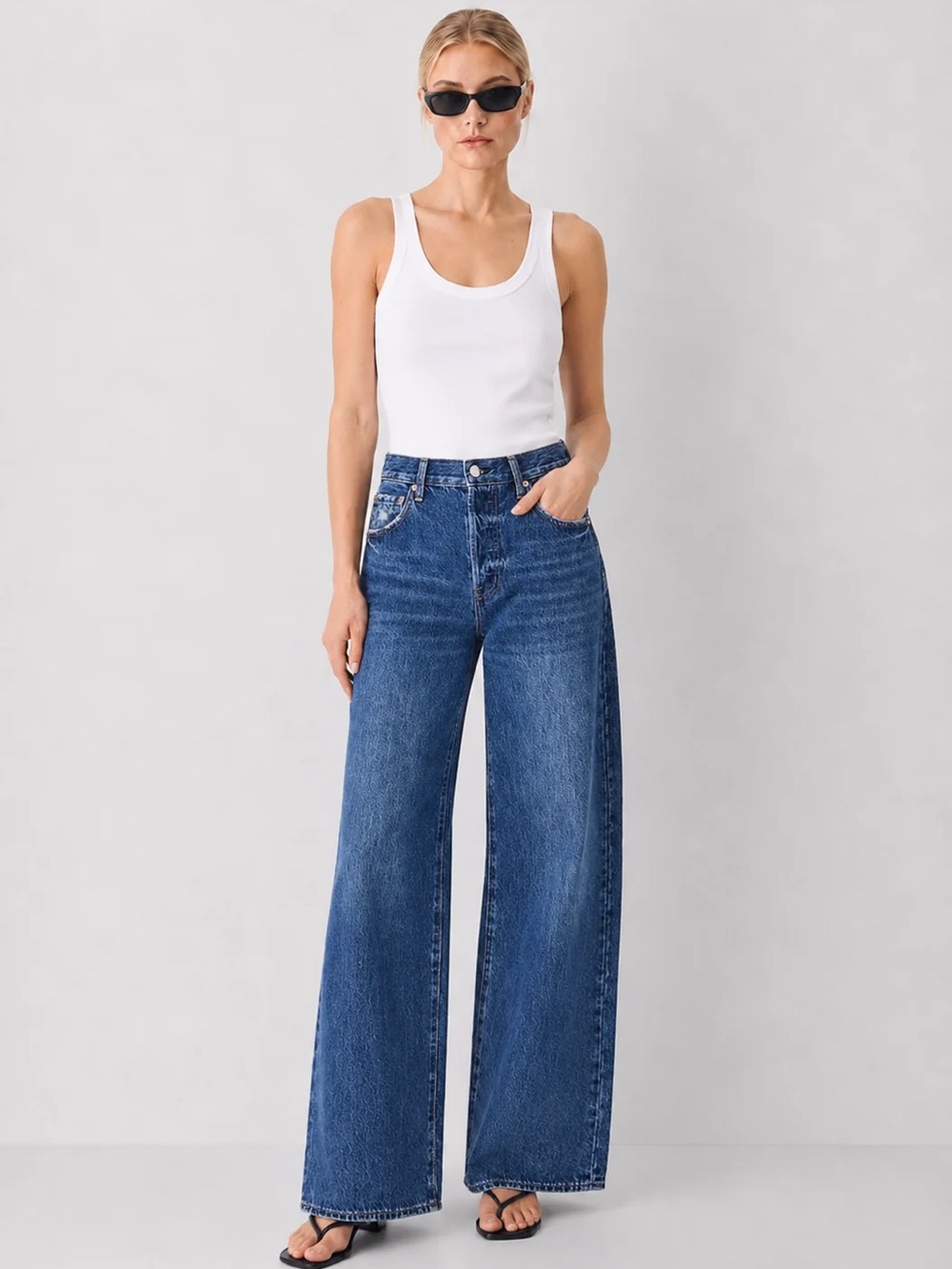 Pistola Tate High Rise Bowed Wide Leg Jeans Fulton Wash